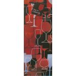 red and black glasses paper gift bag