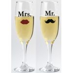 Mr Mrs Champagne Glass