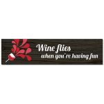 Wood Plaque Wine Flies