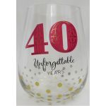 Birthday 40 Wine Glass