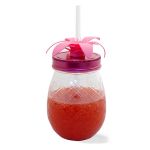 Pineapple Glass with Lid and Straw Pink