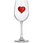 Jewel Heart Wine Glass