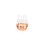 Rose Gold Honeycomb Plated Stemless Wine Glass