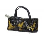 Black/Gold Reversible Glitter Wine Purse