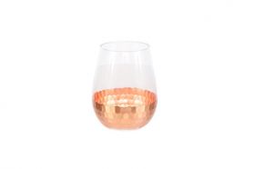 Rose Gold Honeycomb Plated Stemless Wine Glass