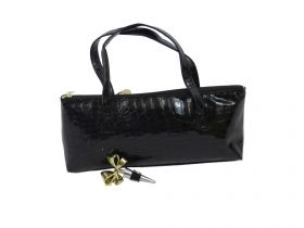 Black Croc Wine Purse