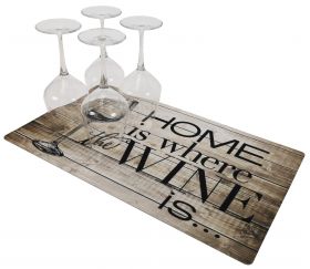 Home is Wine Glass Drying Mat