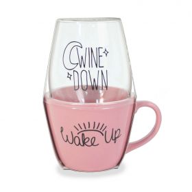 Wine Down Wine Glass Coffee Mug