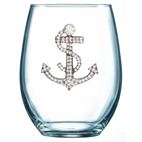 Anchor Jeweled Stemless Wine Glass