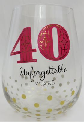 Birthday 40 Wine Glass