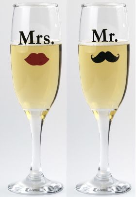 Mr Mrs Champagne Glass