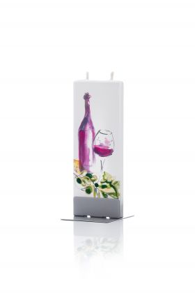 Bottle and Glass Flat Candle