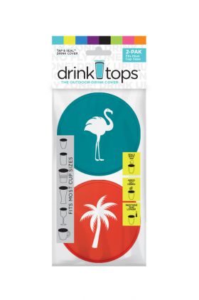 Drink Tops Flamingo Palm Tree