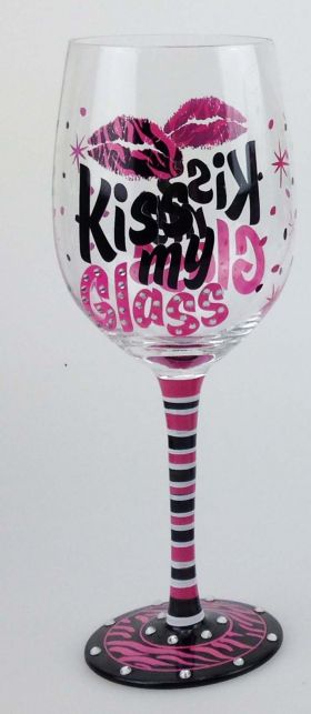 Kiss My Glass Wine Glass