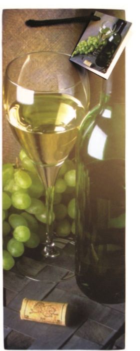 glass with grapes paper gift bag