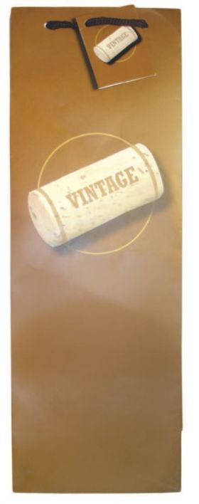 vintage cork paper gift bag