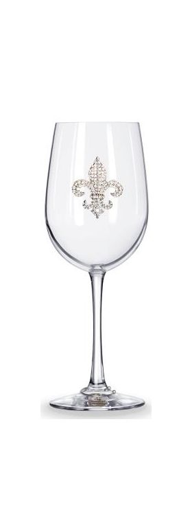 Fleur de lis wine glass