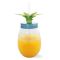 Pineapple Glass with Lid and Straw Green